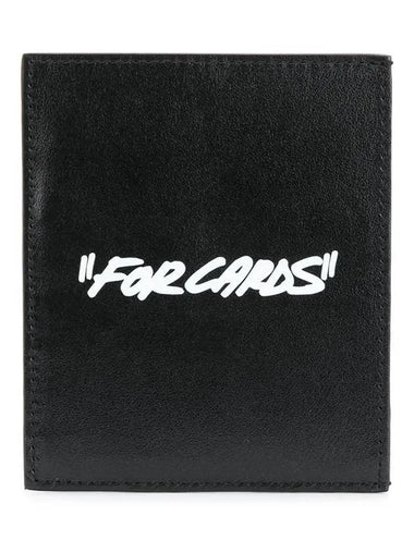 Logo Printing Card Wallet Black - OFF WHITE - BALAAN 1