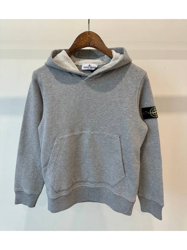 Kids 61620 Organic Cotton Fleece Hoodie Grey - STONE ISLAND - BALAAN 2