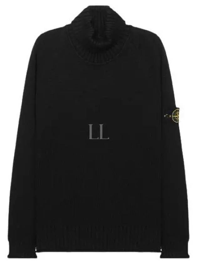 Logo Wappen Patch Cotton Turtleneck Black - STONE ISLAND - BALAAN 2