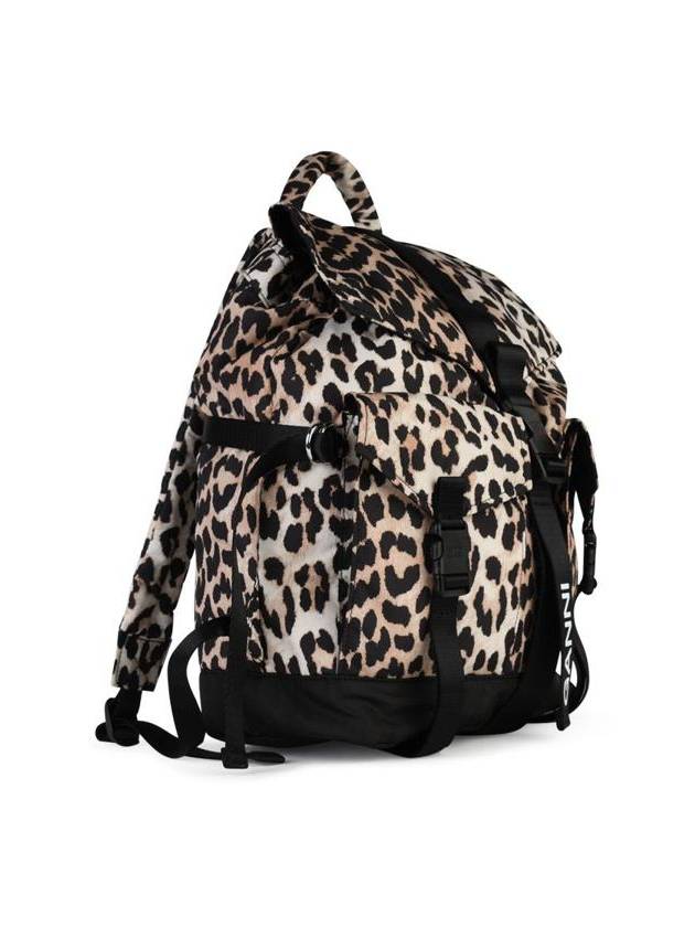 Leopard Tech Backpack Brown - GANNI - BALAAN 3