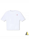 Small Heart Logo Boxy Fit Short Sleeve T-Shirt White - AMI - BALAAN 2