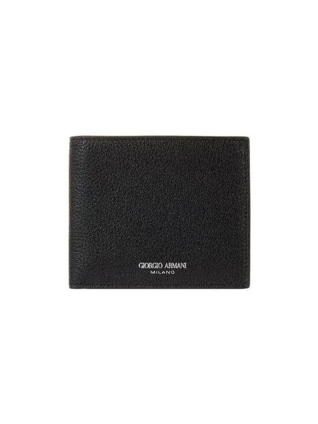 Men s Grainy Leather Fold Wallet Black 270431 - GIORGIO ARMANI - BALAAN 1