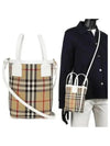 Burberry Mini London Tote Bag Archive Beige White - BURBERRY - BALAAN 2