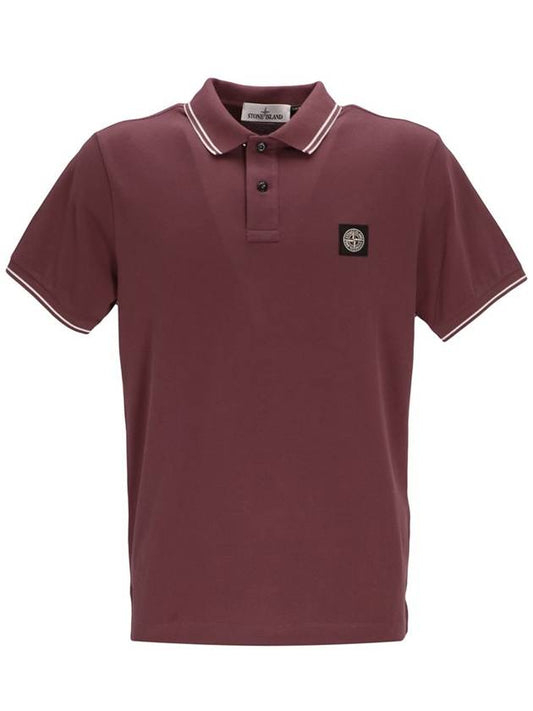 Men's Logo Patch Two-Line PK Shirt Burgundy - STONE ISLAND - BALAAN.