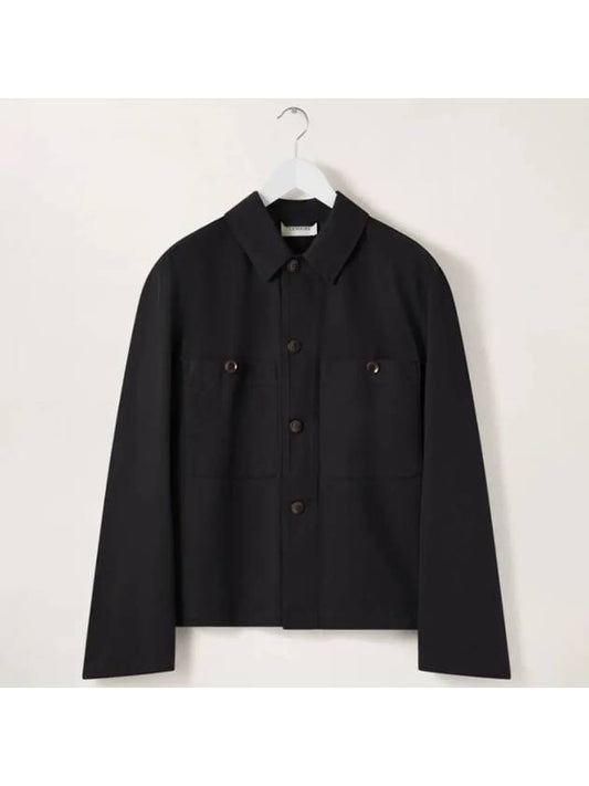 Military Oversized Shirt Jacket Black - LEMAIRE - BALAAN.