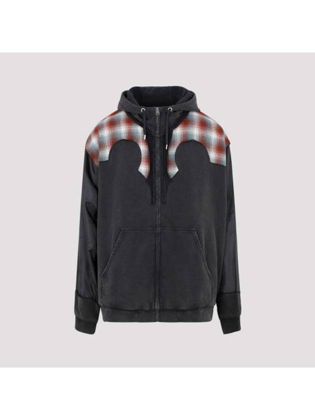 Check Pattern Zip-Up Hooded Washed Black - MAISON MARGIELA - BALAAN 1