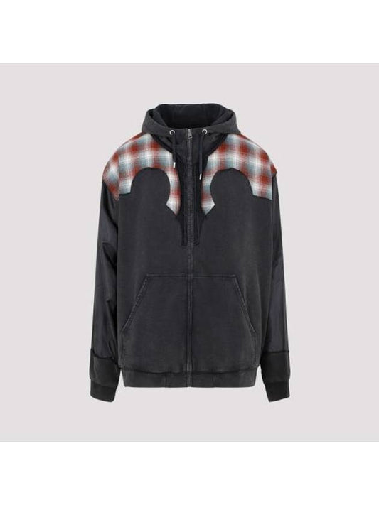 Check Pattern Zip-Up Hooded Washed Black - MAISON MARGIELA - BALAAN 1