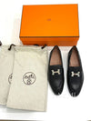 Paris Loafers Goatskin Palladium Noir - HERMES - BALAAN 4