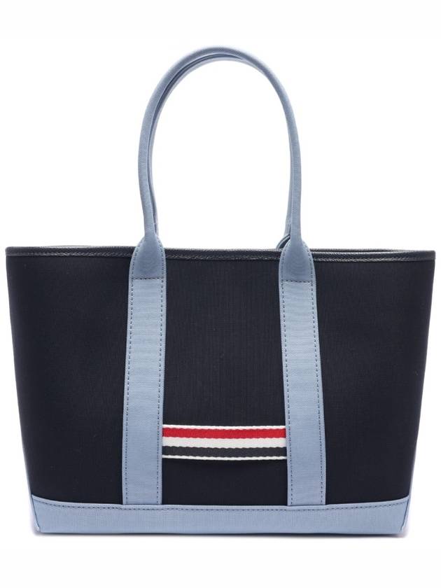 RWB Striped Canvas Small Tote Bag Navy - THOM BROWNE - BALAAN 3