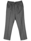 Band Crop Slim Fit Straight Pants Grey - AMI - BALAAN 4