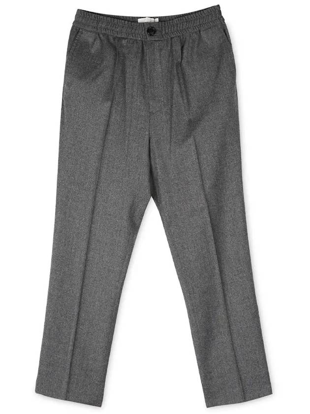 Band Crop Slim Fit Straight Pants Grey - AMI - BALAAN 4