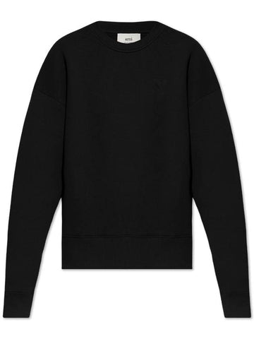 Ami Alexandre Mattiussi Sweatshirt With Logo, Women's, Black - AMI - BALAAN 1