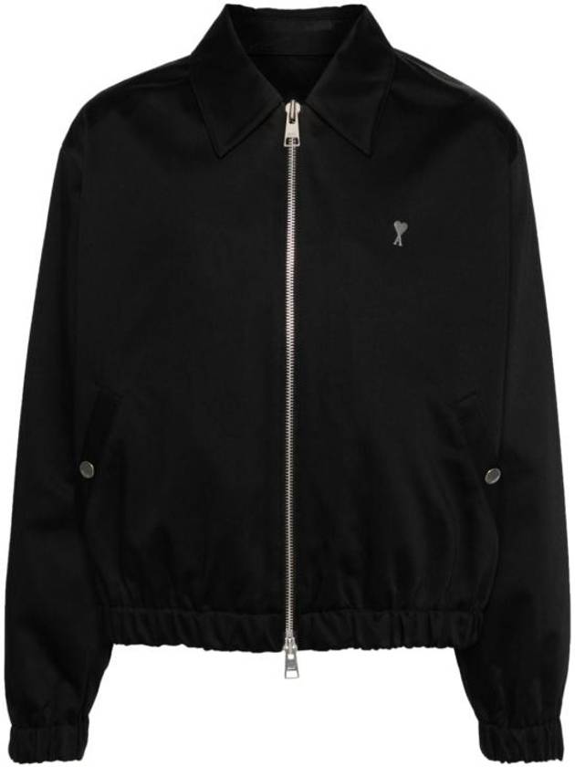 De Coeur Logo Zip-up Jacket Jacket Black - AMI - BALAAN 2