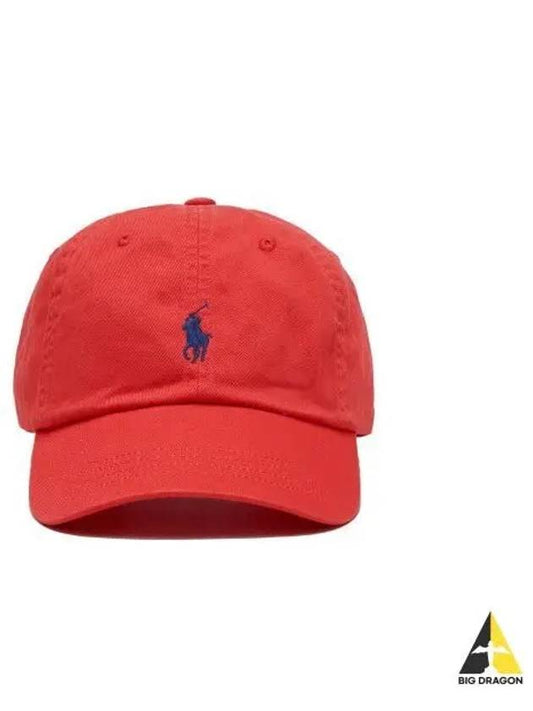 Cotton Chino Baseball Cap Red - POLO RALPH LAUREN - BALAAN 1