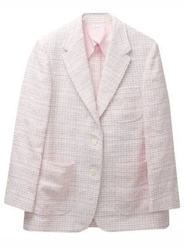 Hop sack checked tweed crop jacket - THOM BROWNE - BALAAN 1