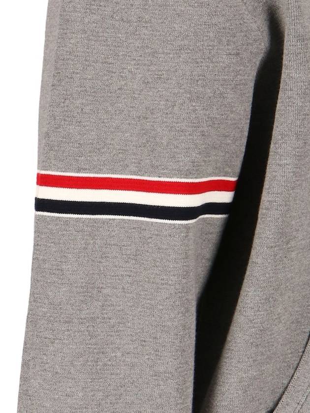 Cotton Milano Armband Zip Up Hoodie Light Grey - THOM BROWNE - BALAAN 5