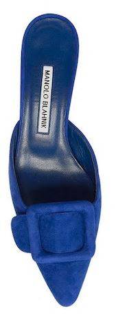 Maysail Suede Mule Blue - MANOLO BLAHNIK - BALAAN 6