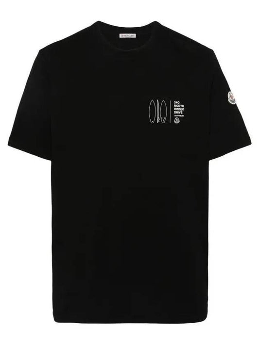 Print Motif Short Sleeve T-Shirt Black - MONCLER - BALAAN 1