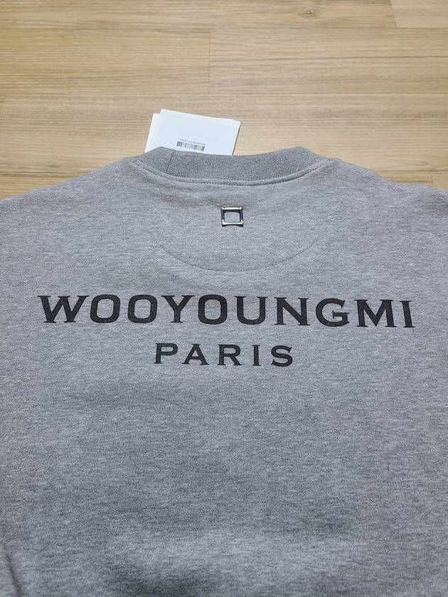 Back Logo Print Crew Neck Sweatshirt Grey - WOOYOUNGMI - BALAAN 9