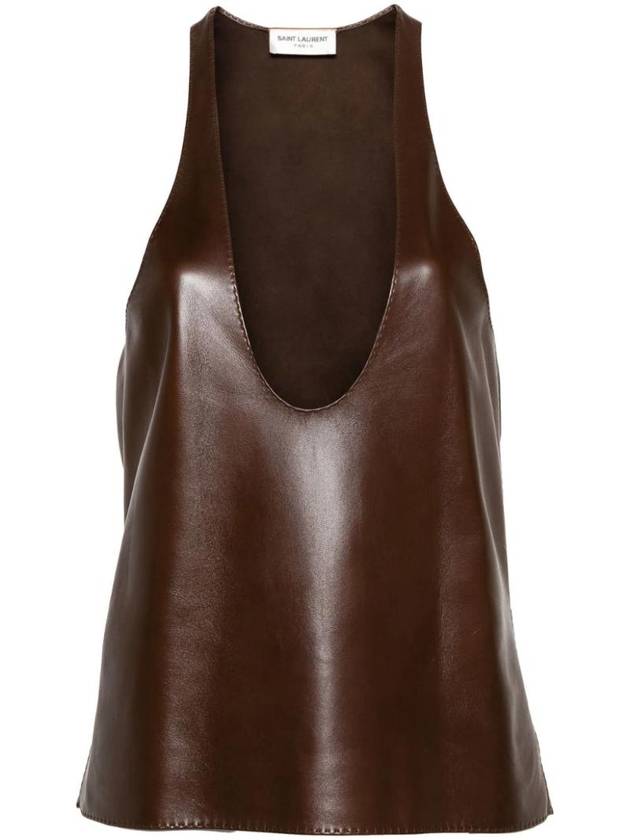 Nappa Leather Tank Top 764913YC2TF - SAINT LAURENT - BALAAN 1