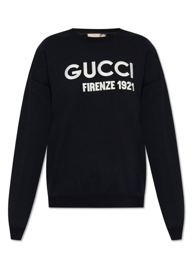 Logo Cotton Sweatshirt Black - GUCCI - BALAAN 2