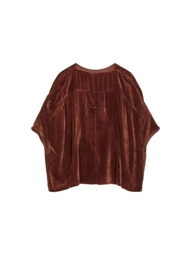 WOMEN Oversized velor top cherry brown 271789 - RICK OWENS - BALAAN 1