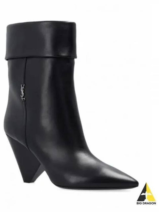 Nikki Ankle Middle Boots Black - SAINT LAURENT - BALAAN 2