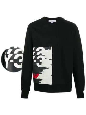 Graphic Logo Print Sweatshirt Black - Y-3 - BALAAN 1