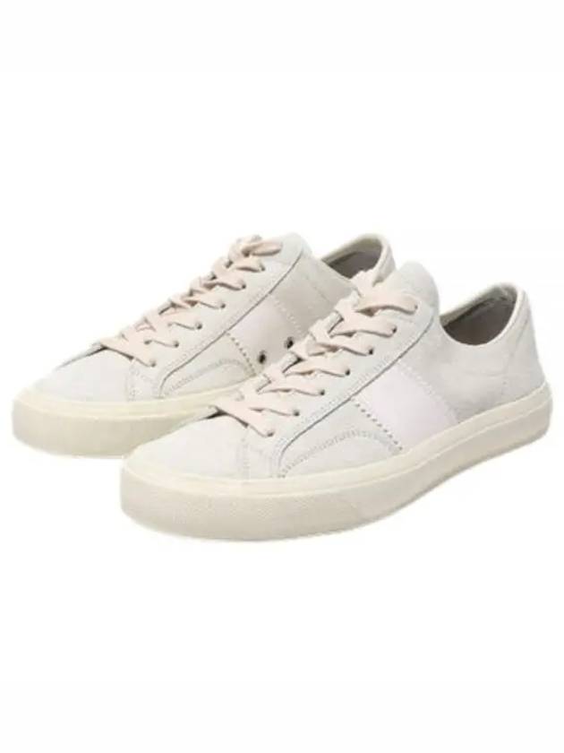 Suede Low Top Sneakers Marble Cream - TOM FORD - BALAAN 2