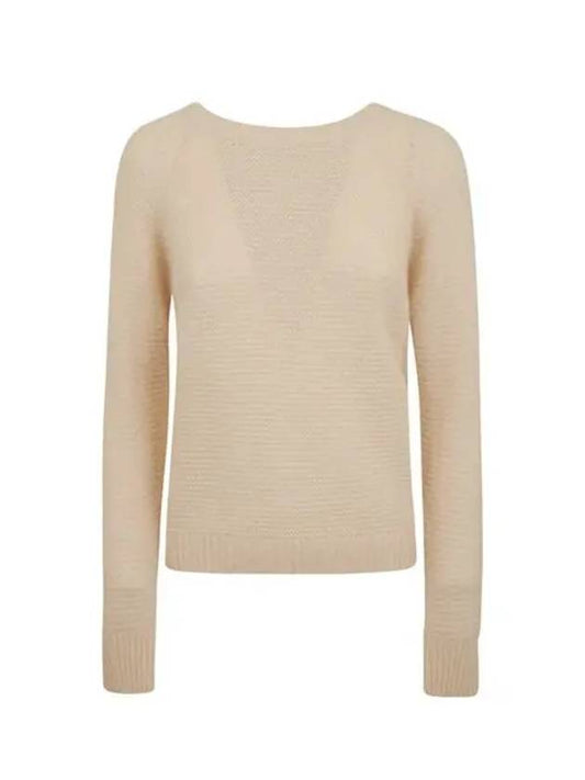 Women's Kiku Cashmere Knit Top Beige - MAX MARA - BALAAN 2