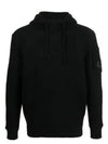 Lens Patch Merino Wool Hoodie Black - CP COMPANY - BALAAN 2