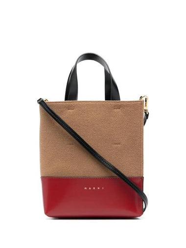 Museo Mini Wool Tote Bag Brown - MARNI - BALAAN 1