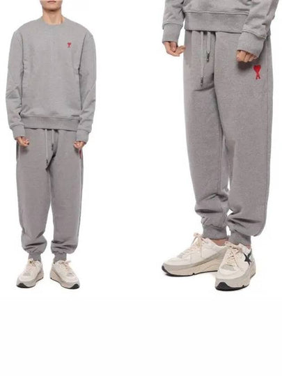 Heart Logo Jogger Pants Heather Grey - AMI - BALAAN 2