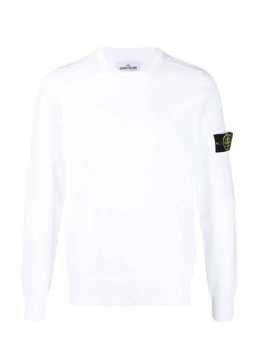 Garment Dyed Malfile Fleece Crewneck Sweatshirt Light Blue - STONE ISLAND - BALAAN 1