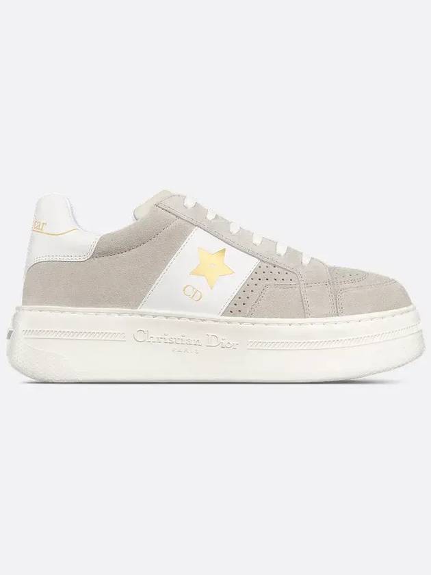 Star Platform Suede Calfskin Low Top Sneakers Light Beige - DIOR - BALAAN 4