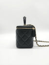 Gold Hardware Chain Lambskin Cosmetic Cross Bag Black - CHANEL - BALAAN 5