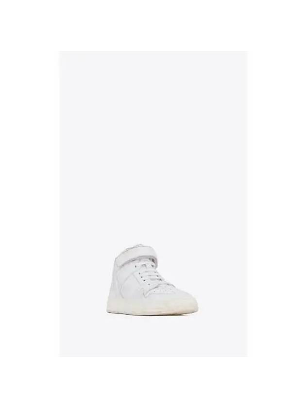 Lax Lace-up Logo Lettering Leather Low Top Sneakers White - SAINT LAURENT - BALAAN 4