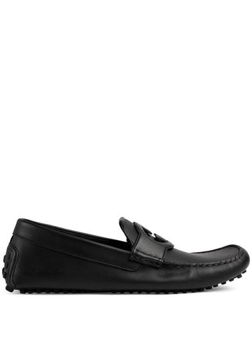 Leather Driving Shoes Black - GUCCI - BALAAN.