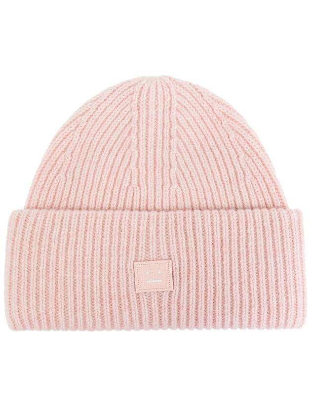 Small Face Patch Beanie Pink Melange Unisex - ACNE STUDIOS - BALAAN 1