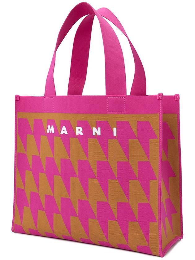 Logo all over pattern shopper tote bag - MARNI - BALAAN 4