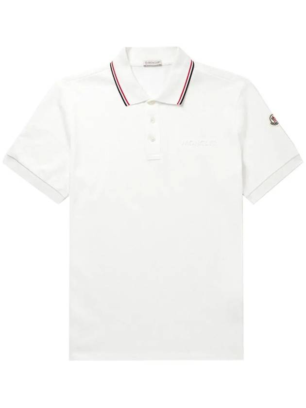 Logo Patch Polo Shirt White - MONCLER - BALAAN 2