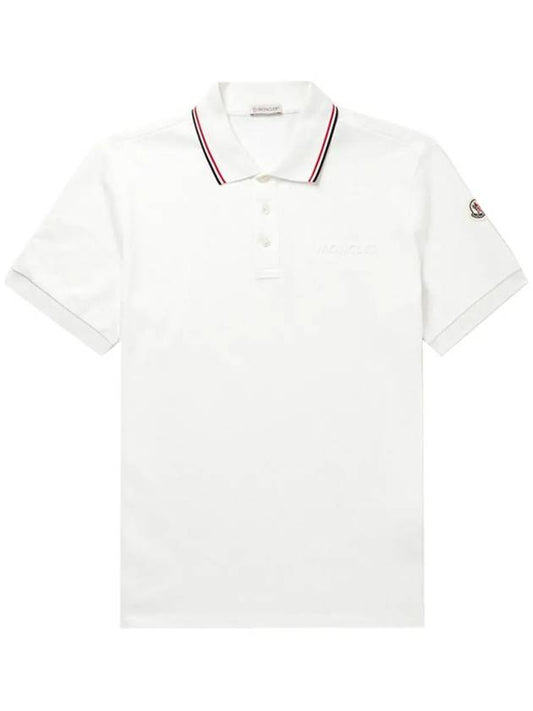 Logo Patch Polo Shirt White - MONCLER - BALAAN 2