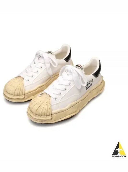 A13FW728 WHT Blakey OG Dyed Sole Canvas Low Top Sneakers - MIHARA YASUHIRO - BALAAN 1