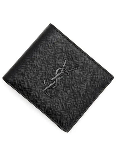 Cassandre  Leather Half Wallet Black - SAINT LAURENT - BALAAN 2