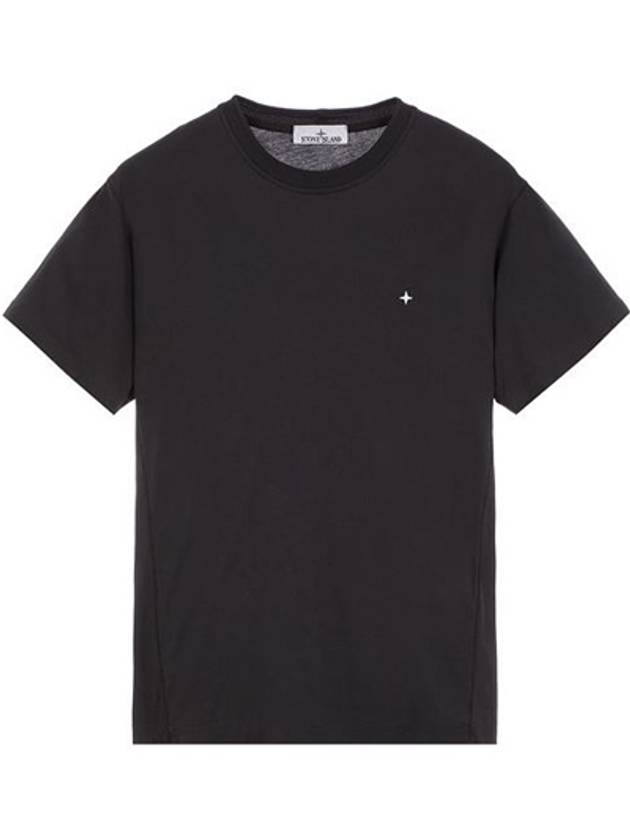 Stellina Embroid Logo Short Sleeve T-Shirt Black - STONE ISLAND - BALAAN 2