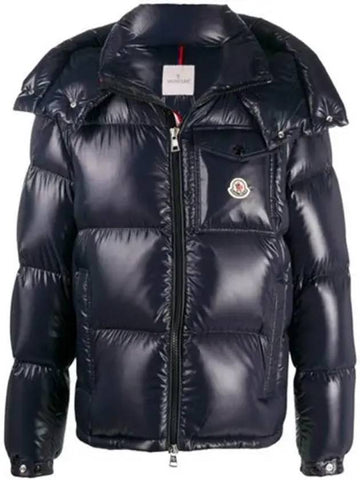 1A51X00 68950 742 MONTBELIARD logo patch hood down padded navy men s jacket TJ 271228 - MONCLER - BALAAN 1