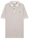 Men's Logo Patch Short Sleeve Polo Shirt Dove Grey - STONE ISLAND - BALAAN 2