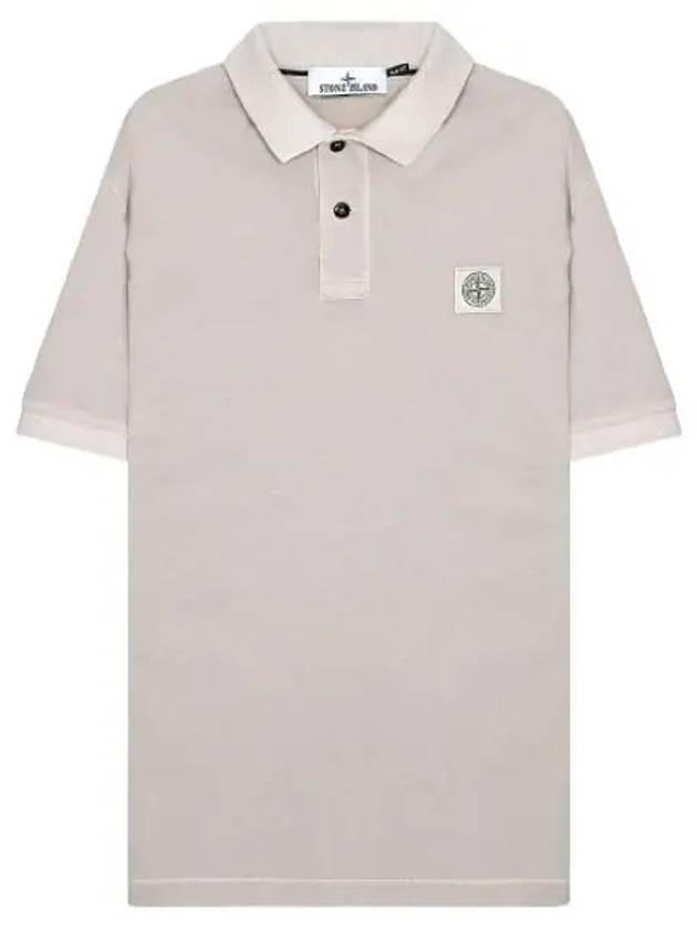 Men's Logo Patch Short Sleeve Polo Shirt Dove Grey - STONE ISLAND - BALAAN 2