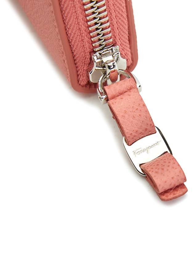 Vara Bow Zipper Card Wallet Coral - SALVATORE FERRAGAMO - BALAAN 7