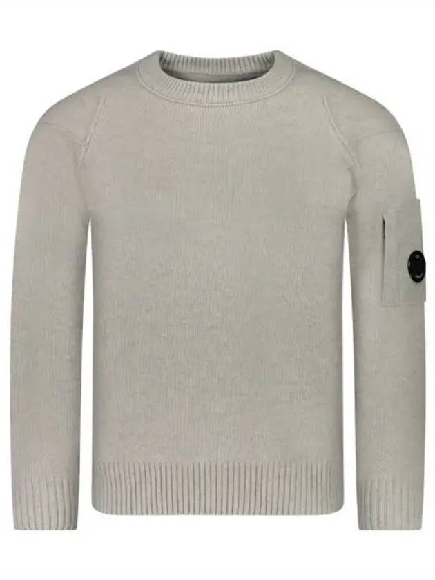 Lambswool GRS Crew Neck Knit Top Off White Melange - CP COMPANY - BALAAN 2